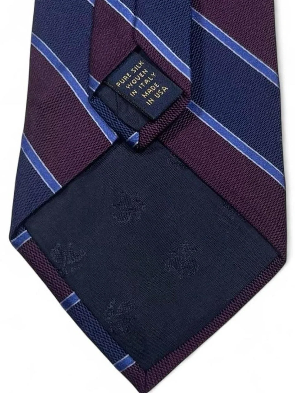 Brooks Brothers MAKERS Italy Pure SILK Tie Navy/Burgundy Stripes L60
